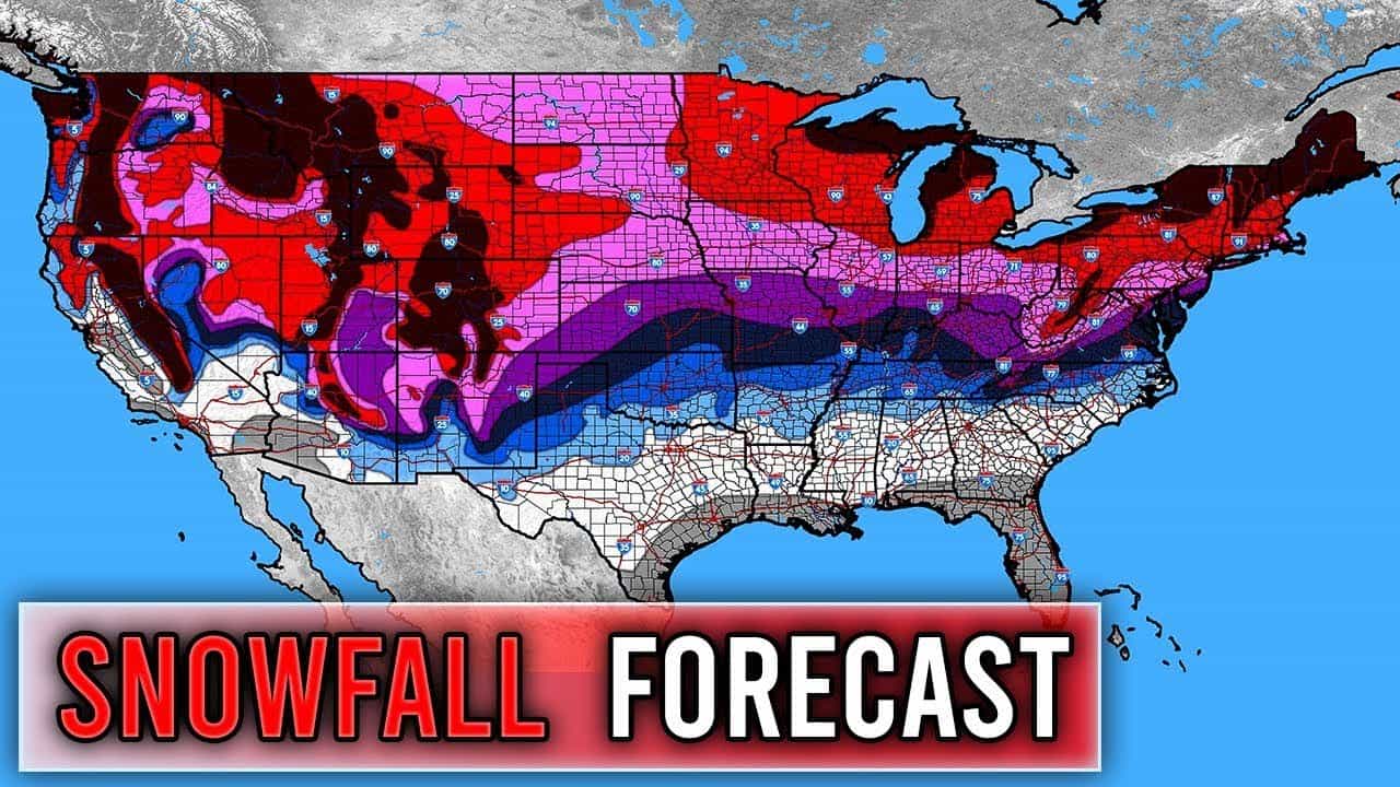 Screenshot of the NOAA website showing snow forecast for the Tahoe area