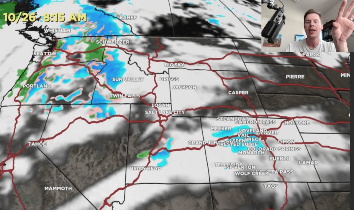 Screenshot of NOAA website showing Tahoe area snow forecast